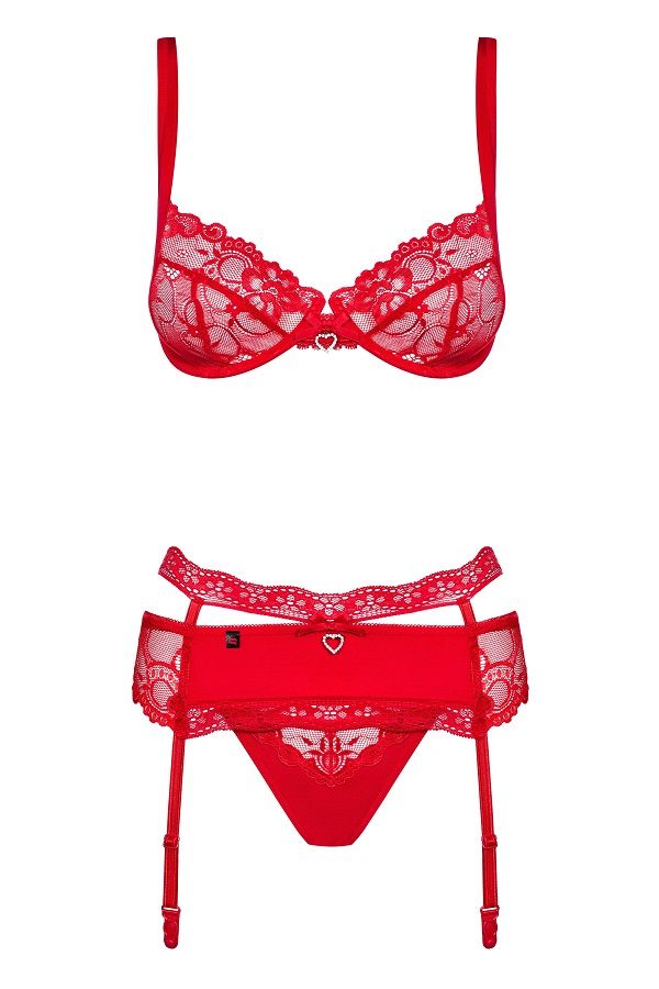 Looks like your ideal lingerie is right here for you. Don’t ... Obsessive - Heartina 3 pcs Set - Red - L/XL photo-8