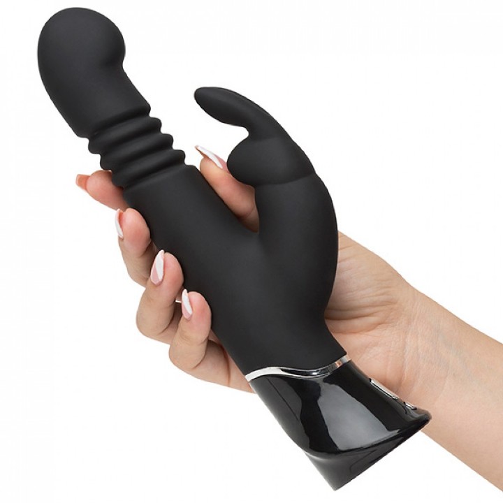 Heighten the intensity of your sexual experience when you us... Fifty Shades of Grey - Greedy Girl G-Spot Thrusting Rabbit Vibrator - Black photo-2