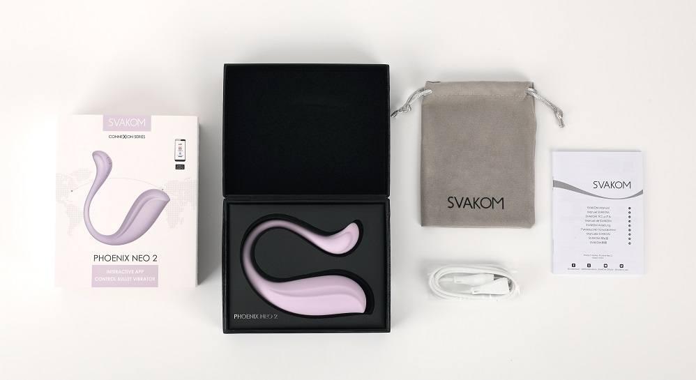 Ergonomic and sleek design with ridged head for extra G-spot... SVAKOM - Phoenix Neo 2 Interactive Egg Vibrator - Pastel Lilac photo-15