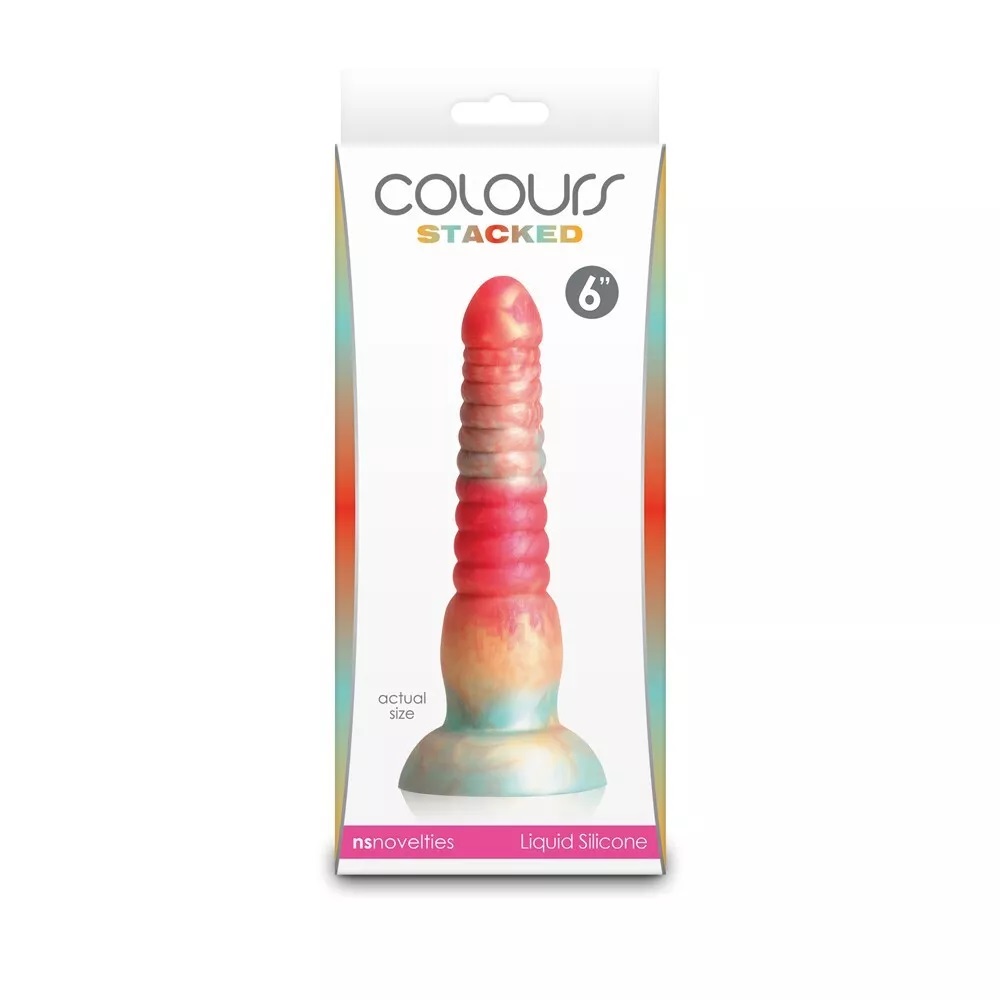 Experience pleasure like never before with Colours - Stacked... NS Novelties - 6" Colours Stacked Dildo - Red/Gold photo-3