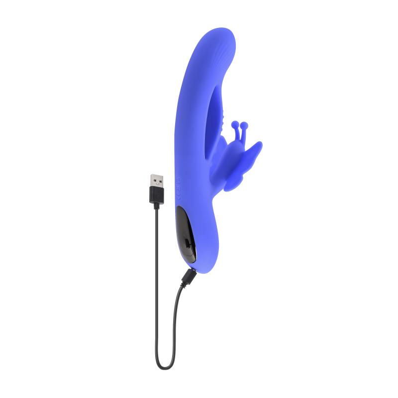 This unique butterfly vibrator has a sexy split in the main ... Evolved - Butterfly Dreams Rabbit Vibe - Blue photo-10