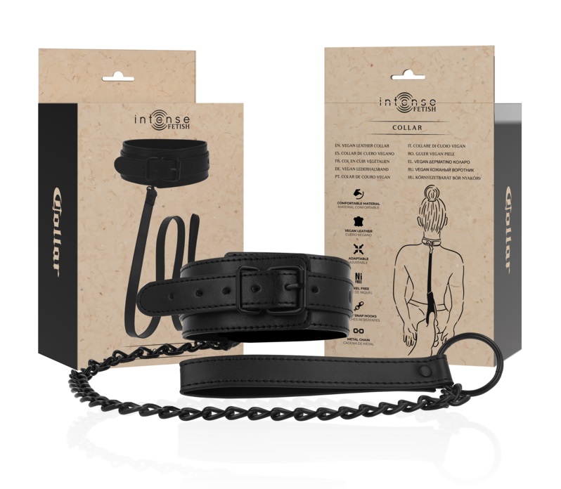 The vegan leather collar from the INTENSE FETISH brand is a ... Intense - Vegan Collar - Black photo-6