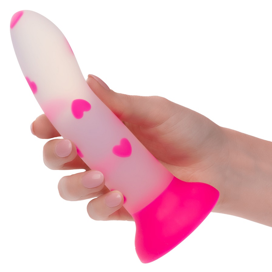 Illuminate your pleasure experience with the Glow Stick Hear... CEN - Heart Glow Dildo - Pink photo-2