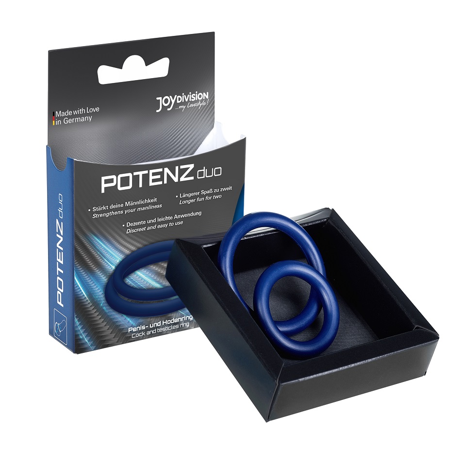 Enjoy the perfect combination of POTENZduo ring around your ... Joy Division - POTENZduo Ring Set M - Blue photo-2