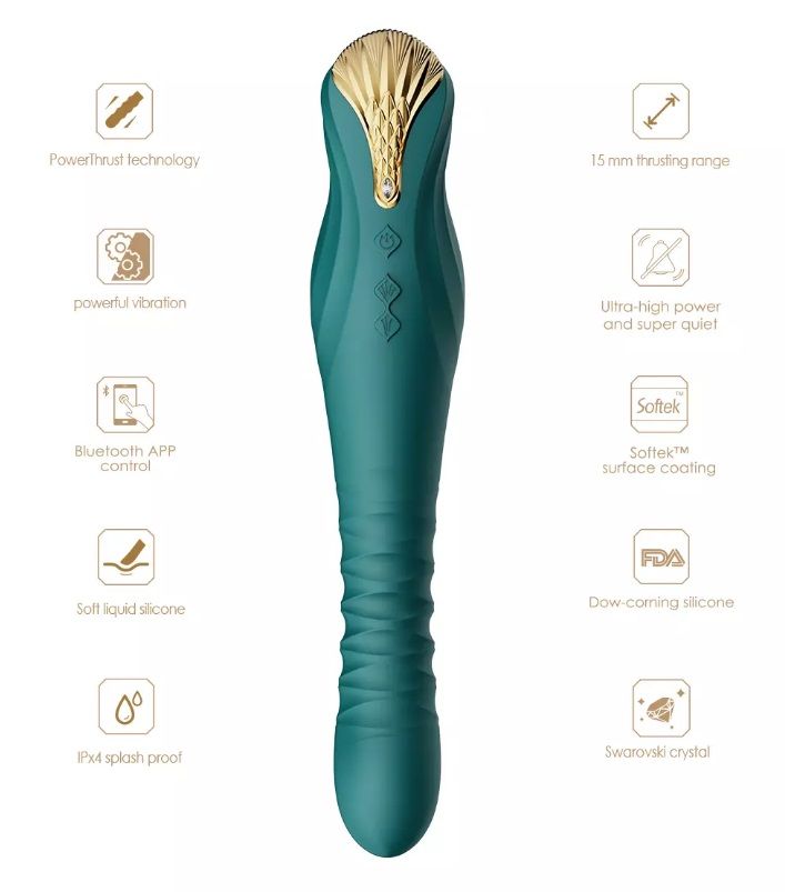 KING applies ZALO's breakthrough PowerThrust technology, org... Zalo - King APP Thrusting Vibrator - Velvet Purple photo-7