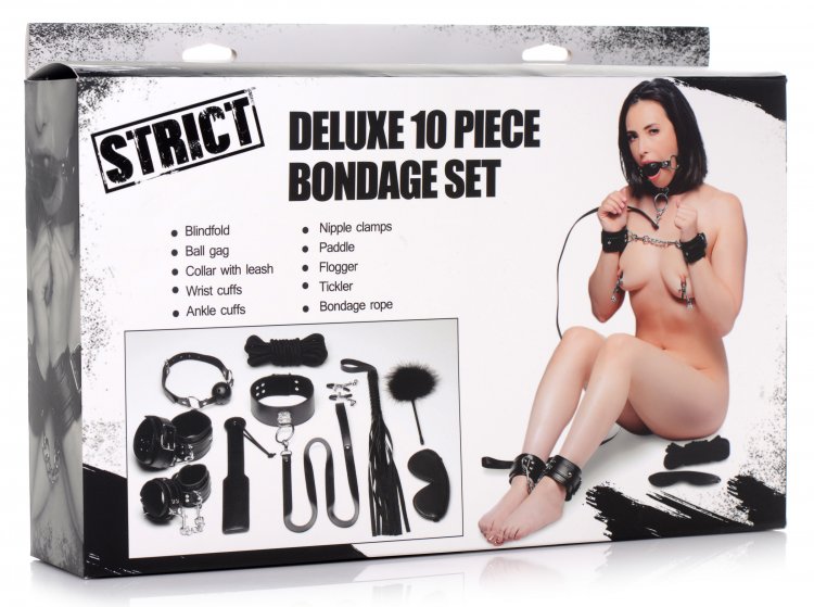 10 Bondage Essentials for anyone wanting to explore the dark... Strict - Deluxe Bondage Set 10 pcs - Black photo-6