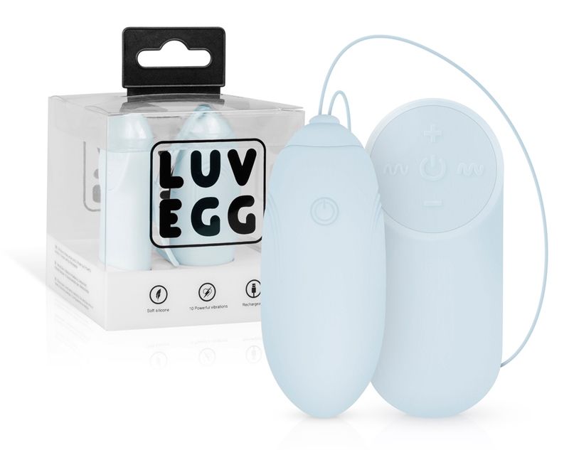 Luv Egg is a cheerful and accessible brand for women or coup... Luv Egg - Vibro Egg w Remote Control - Blue photo-12