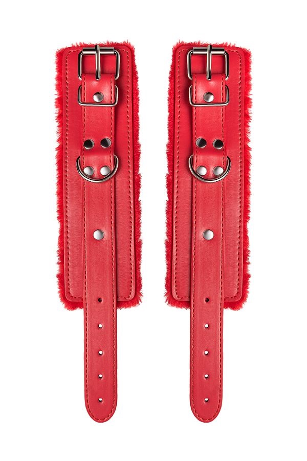 They are made of genuine leather with a velour lining. Nicke... Anonymo - Handcuffs - Red photo-8