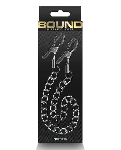 Bound Adjustable Nipple Clamps are for erotic and stimulatin... NS Novelties - Bound DC2 Nipple Chain Clamps - Gunmetal photo-3