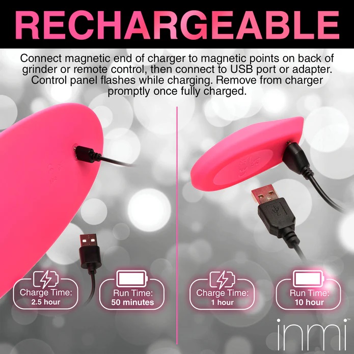 Transform any chair or couch into the perfect, sexy, saddle ... Inmi - Spin 'N' Grind Rotating Vibrator - Pink photo-10