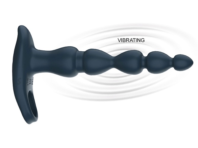 Unlock extraordinary pleasure with ELIXER, the beaded double... ToyJoy - Elixer Vibro Penetrator - Blue photo-2