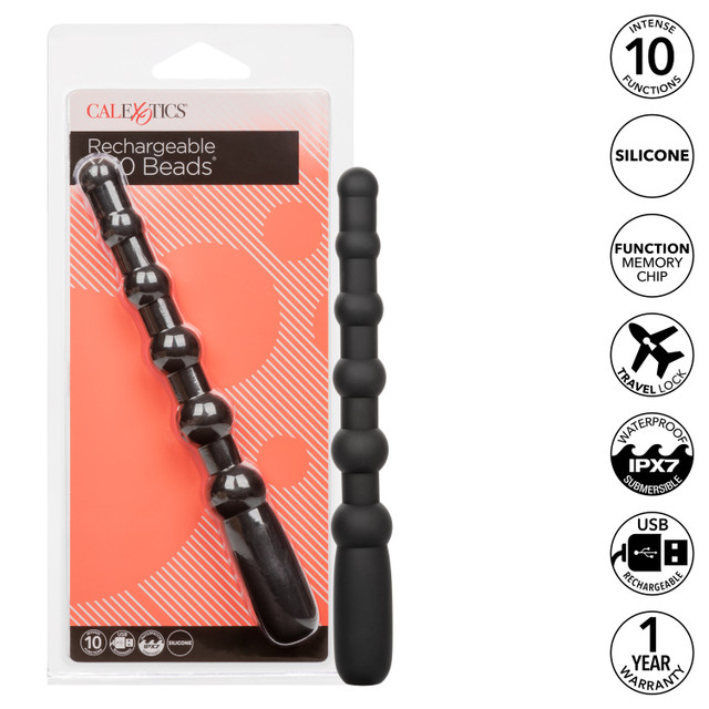 Indulge in the pleasure of the soft and smooth Rechargeable ... CEN - X-10 Vibro Anal Beads - Black photo-8