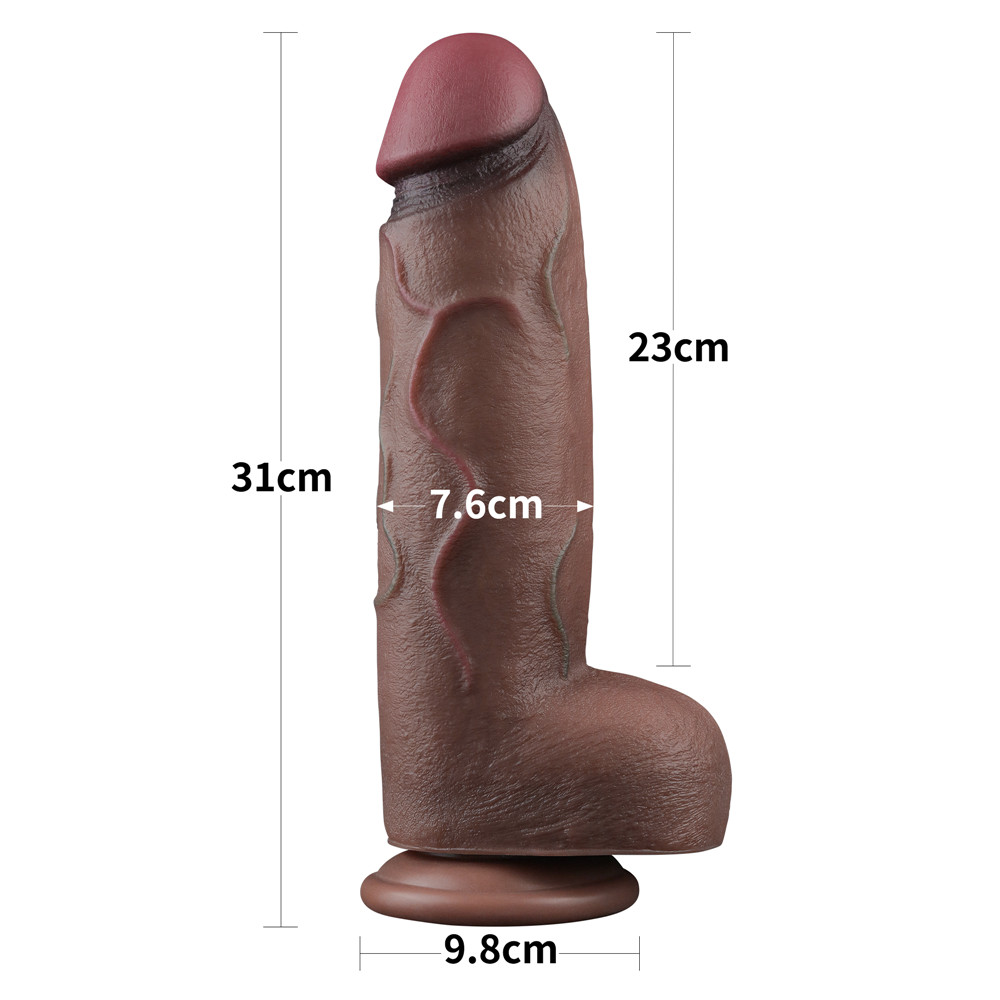 Built to deliver the most lifelike satisfaction, Love Toy Du... Lovetoy - 12" XXL Dual Layered Cock - Brown photo-9