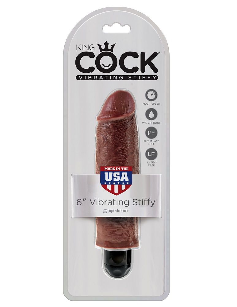When you’re looking for a realistic vibe that’s always ready... King Cock - Cock 6″ Vibro Stiffy - Brown photo-3