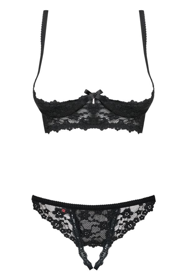 Sexy sets aren’t hot enough for you? Get ready for more. You... Obsessive - Letica 2 pcs Cupless Set - Black - L/XL photo-8