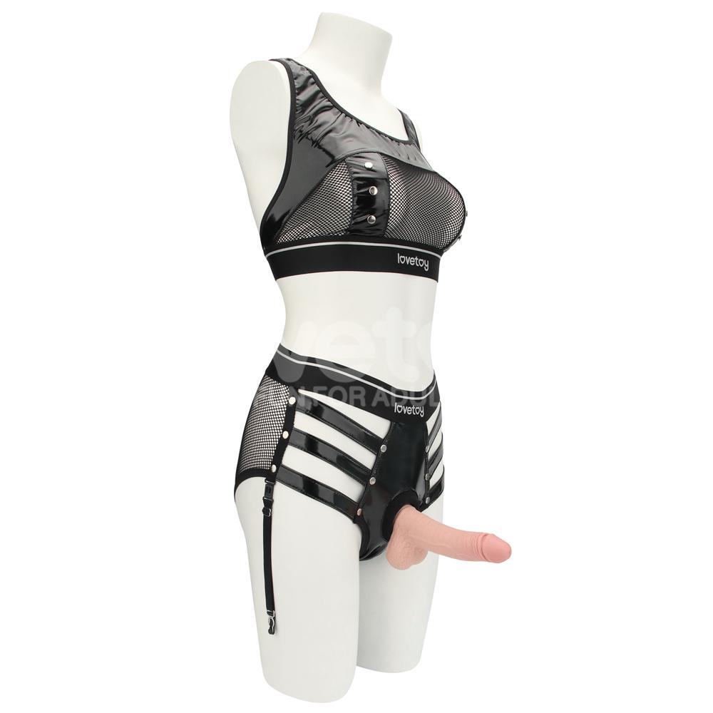 Discover the thrilling fusion of innovation and allure with ... Lovetoy - Rebellion Reign Harness Strap-On Set XS/S - Black photo-8