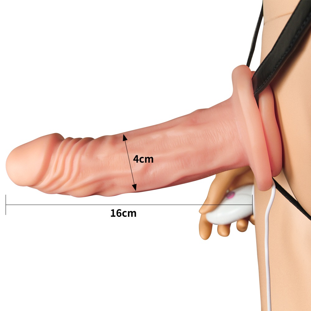 Increase length, width and pleasure with Unisex hollow strap... Lovetoy - Vibro Hollow Strap-On - Skin photo-8