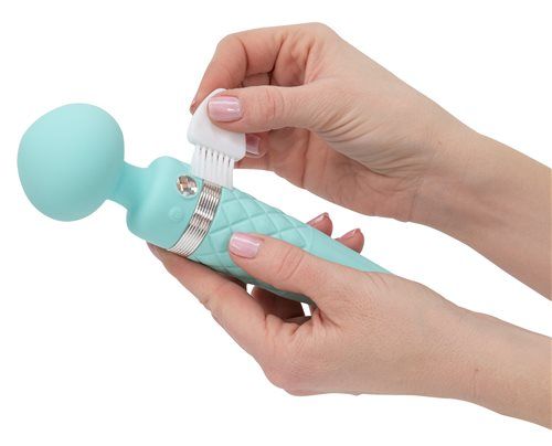 Pillow Talk - Sultry Rotating Wand - Teal photo