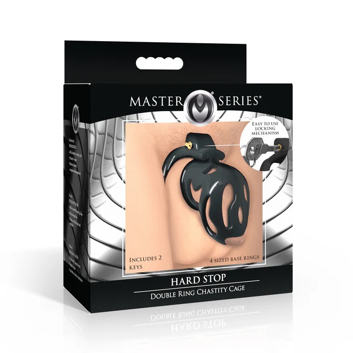 Step into the realm of pleasurable restraint with the Hard S... Master Series - Hard Stop Chastity Cage - Black photo-9