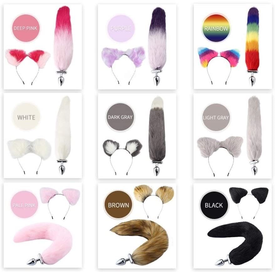 Size: Length 38-45cm
Material: Tail+aluminium alloy MT - Screwed Tail Plug with Cat Ears - Pink photo-11