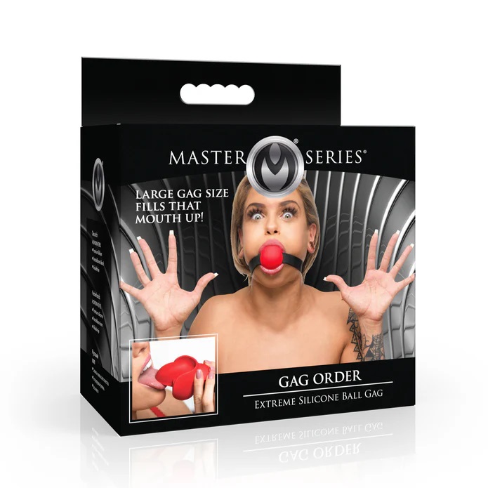 For those who like to bite down on something while gagged, t... Master Series - Gag Order Extreme Ball - Red photo-10