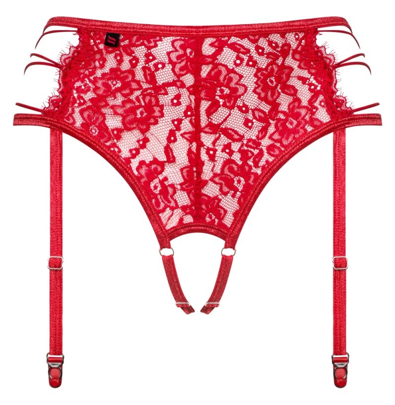Surprise! We have prepared a wonderful 2in1 garter belt with... Obsessive - Rediosa Garter Belt - Red - S/M photo-7