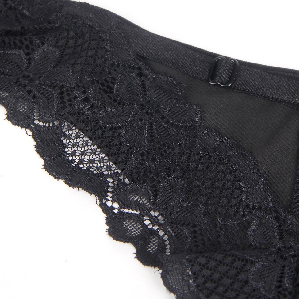 Main fabric is milk silk, soft and comfortable. The back fea... Ohyeah - Lace Hollow Out Panty - Black - M photo-11