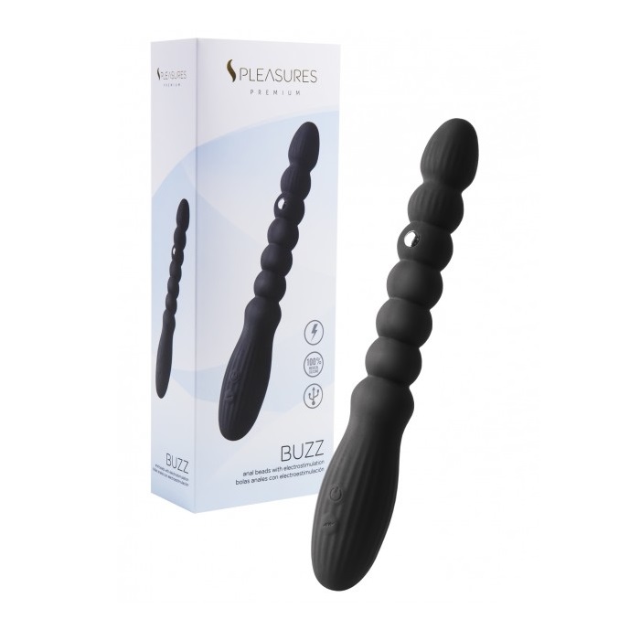 Buzz is a vibrator for intense penetration that also combine... S Pleasures - Buzz Anal Electro Vibrator - Black photo-5