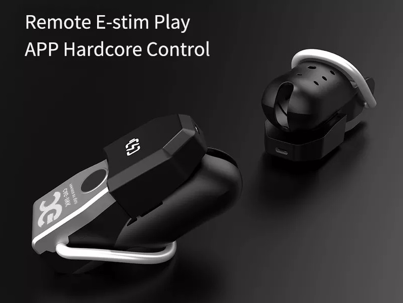 3-Shock modes (Vibrate / Tremble / Sting) at your ch... QIUI - APP Controlled Chastity Device M - Black photo-7