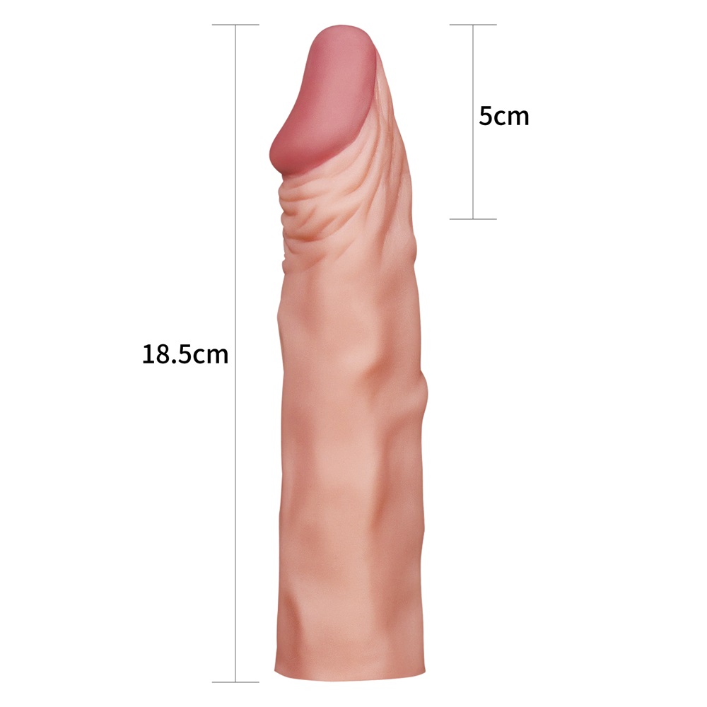 Pleasure X-Tender Penis Sleeve has an external surface that ... Lovetoy - X-Tender Penis Sleeve 7.5" - Flesh photo-6