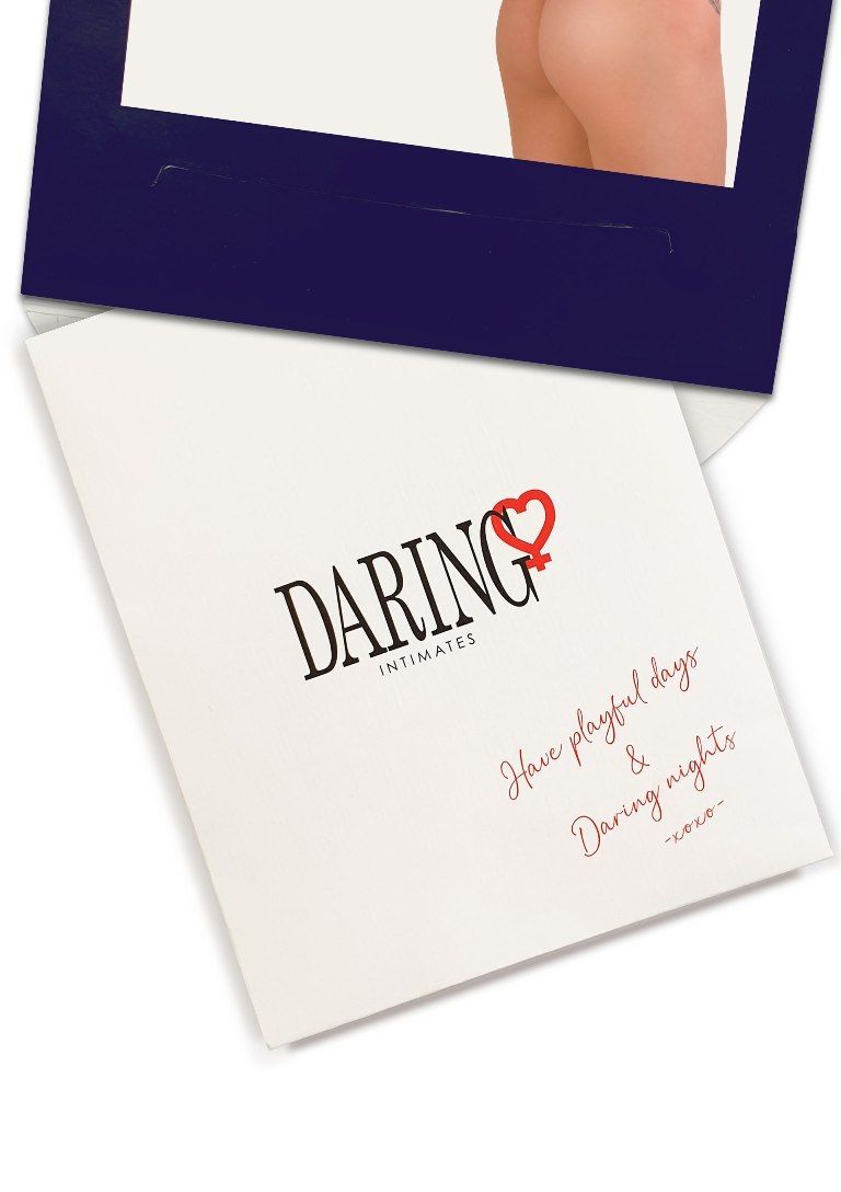Ultra sexy crotchless string of delicate lace with lacy stra... Daring - Delphine Crotchless String - Black - S/M photo-5