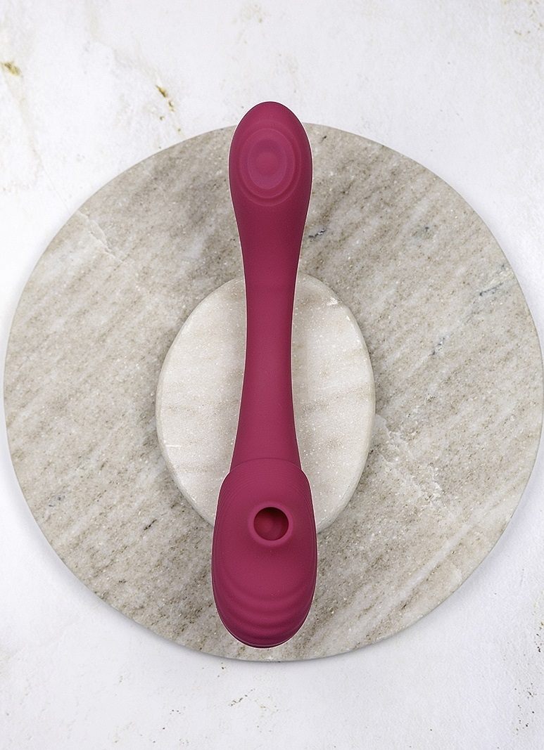 The VIVE Mirai double-ended pulse wave and air wave bendable... Vive - Mirai Double Ended Bendable Vibrator - Pink photo-6