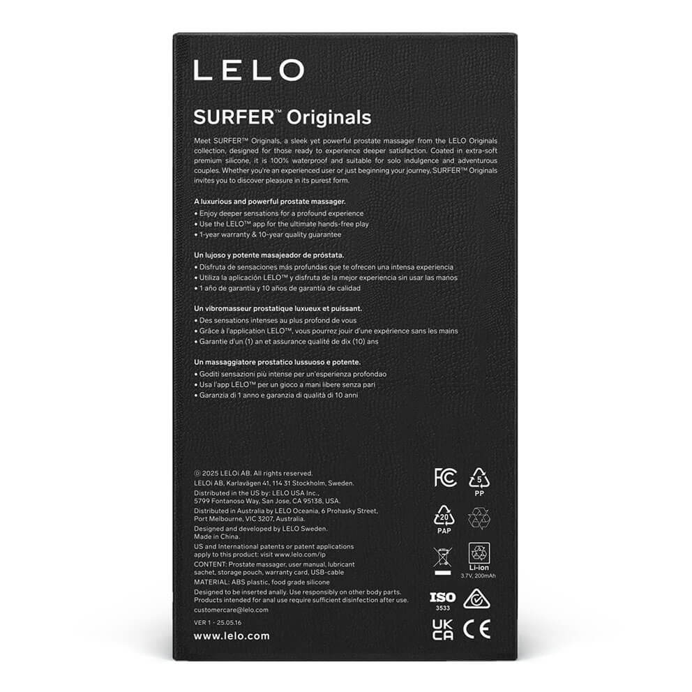 隆重推出 LELO Originals,全新系列專為初踏入性福旅程或渴望重拾親密本質的人士而設計,多款精緻必備之... Lelo - Surfer Originals APP Prostate Massager - Purple 照片-8