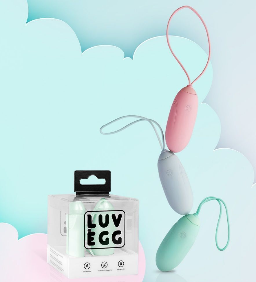 Luv Egg is a cheerful and accessible brand for women or coup... Luv Egg - Vibro Egg w Remote Control - Blue photo-11