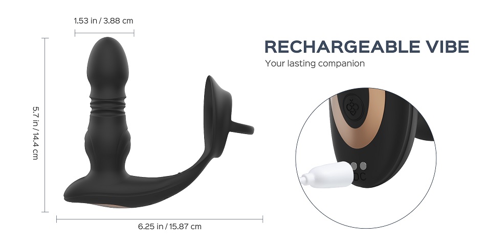CYRUS is an app-controlled smart toy, a thrusting anal tease... Honey Play Box - Cyrus Thrusting Prostate App Massager - Black photo-12