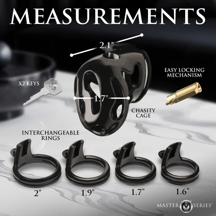 Step into the realm of pleasurable restraint with the Hard S... Master Series - Hard Stop Chastity Cage - Black photo-8