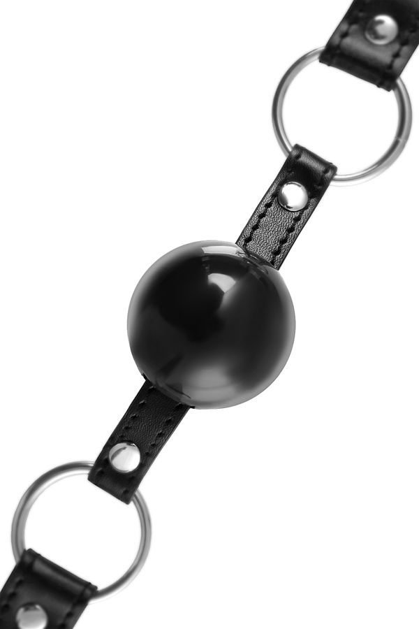 The best remedy for chatter in bed is a stylish and daring g... Anonymo - Ball Soft Gag - Black photo-6