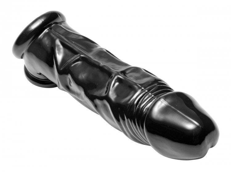 This firm yet stretchy cock sheath provides added girth, len... Master Series - Fuk Tool Penis Sheath and Ball Stretcher - Black photo-3