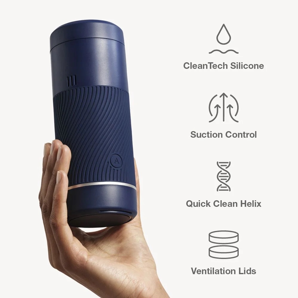 Premium manual stroker with suction control and a smooth sil... Arcwave - Pow Shake IT Up Stroker - Blue photo-2