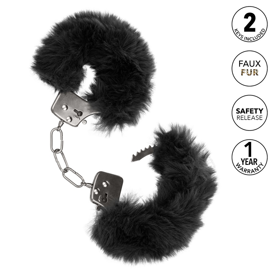 Let your lover take the lead and indulge in sensationally en... CEN - Ultra Fluffy Furry Cuffs - Black photo-6
