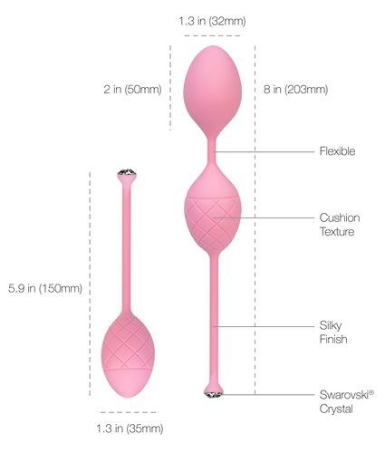 The new Pillow Talk Frisky Pleasure Balls form a perfect pai... Pillow Talk - Frisky Kegel Balls - Pink photo-6