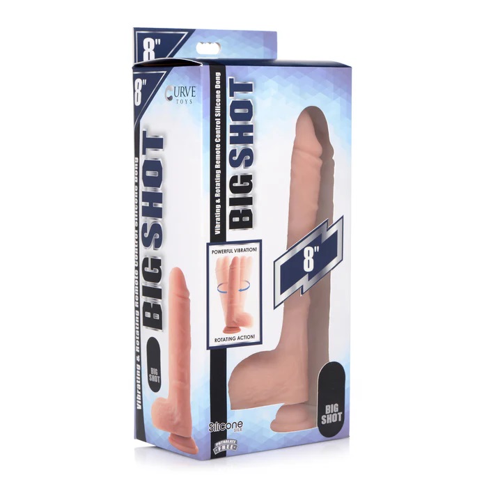 The Big Shot rotating and vibrating dildos are designed to s... Big Shot - 8" Vibro Rotating Dildo w Balls - Flesh photo-6