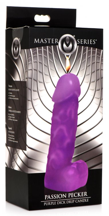 Set the mood with this pecker candle, then blow out the flam... Master Series - Passion Pecker Dick Drip Candle - Purple photo-6