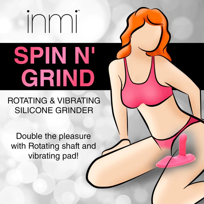 Transform any chair or couch into the perfect, sexy, saddle ... Inmi - Spin 'N' Grind Rotating Vibrator - Pink photo-3