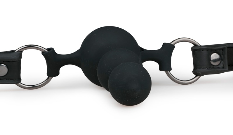 Be the one in control and enjoy the feeling of power by sile... Easytoys - Triple Ball Pecker Gag - Black photo-4