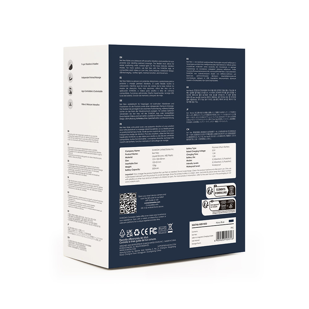 SVAKOM - Iker Neo 前列腺&会阴震动式智能后庭按摩器 - 深蓝色
极致三重快感,专为前列腺... SVAKOM - Iker Neo 前列腺&会阴震动式智能后庭按摩器 - 深蓝色 照片-12