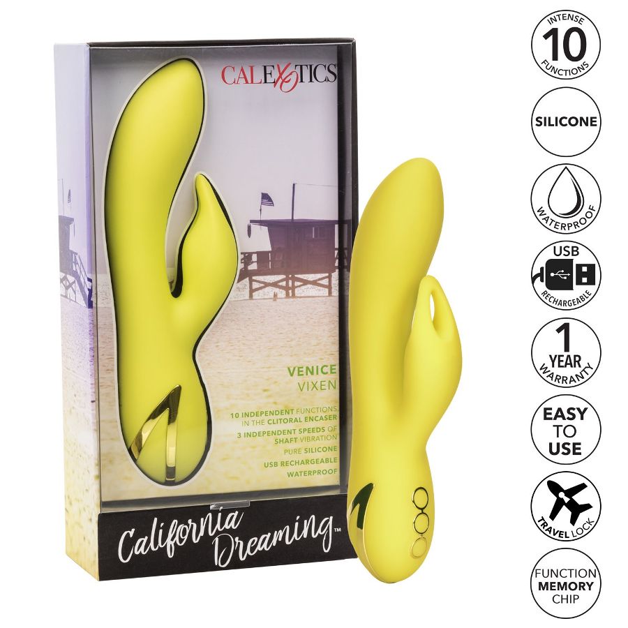 Dive deep into a sea of pleasure and sun-kissed fantasies wi... CEN - CalDream Venice Vixen Vibrator - Yellow photo-10