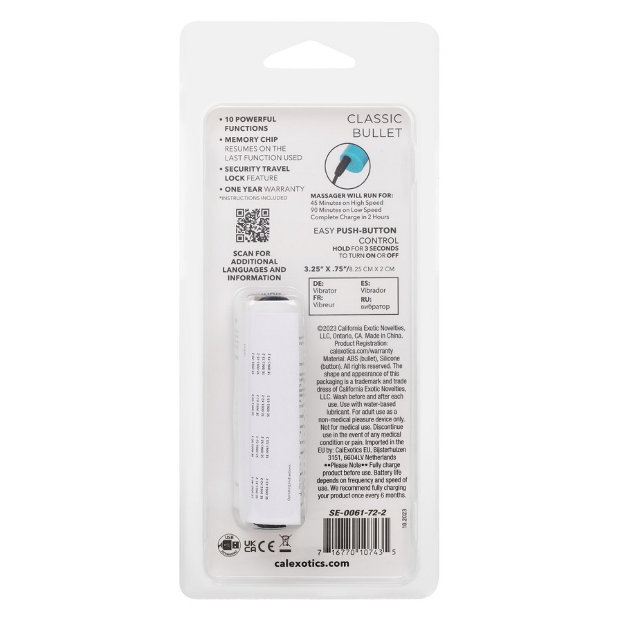 The Turbo Buzz Classic Bullet redefines discreet stimulation... CEN - Turbo Buzz Classic Vibro Bullet - Blue photo-9