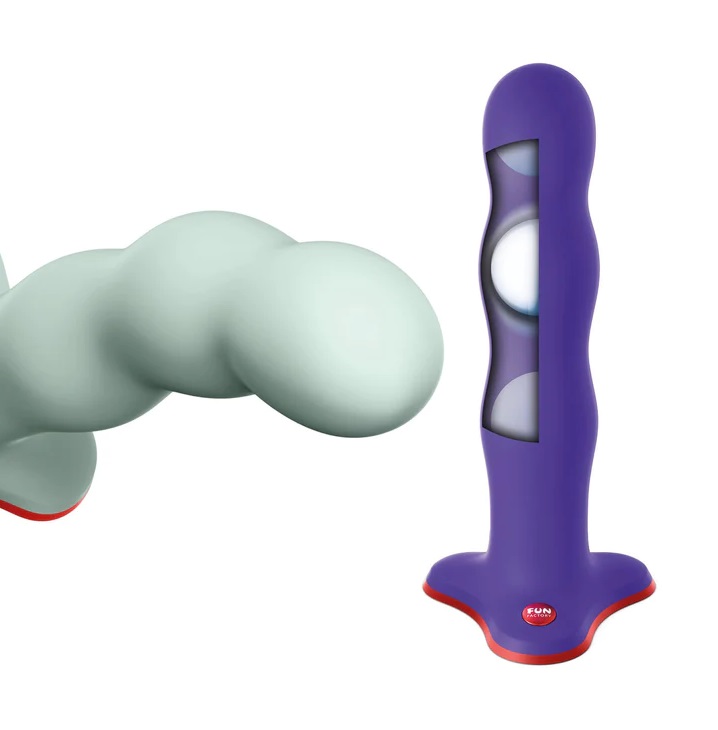 The gentle movements of the rotating balls inside BOUNCER cr... Fun Factory - Bouncer Rumbling Dildo - Flashy Purple photo-6
