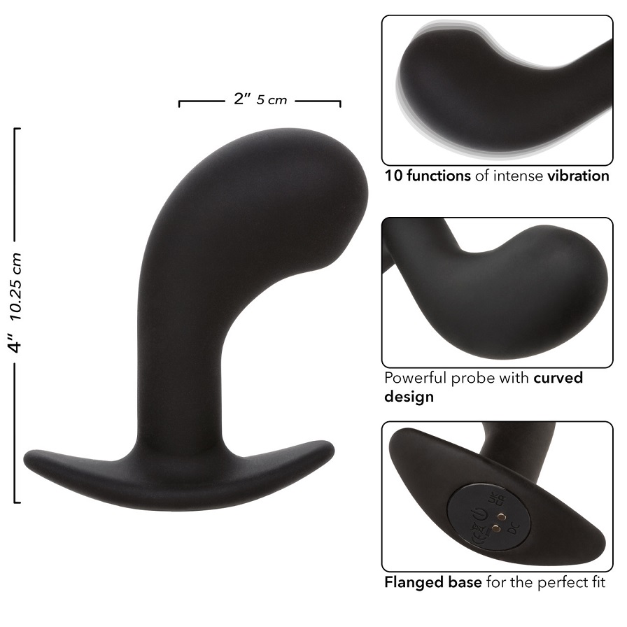 Experience intensified pleasure with the Rock Bottom Curved ... CEN - Rock Bottom Curved Vibro Plug - Black photo-8